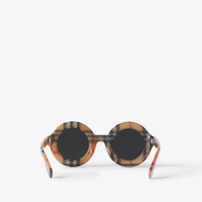 Gafas de sol redondas con estampado de cuadros