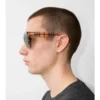 Gafas de sol redondas con estampado de cuadros