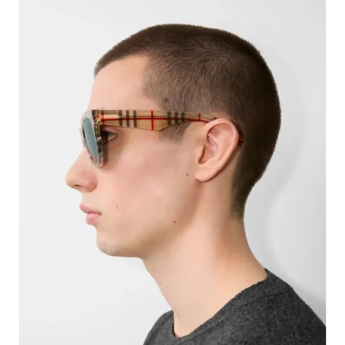 Gafas de sol redondas con estampado de cuadros