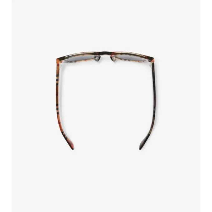 Gafas de sol redondas con estampado de cuadros