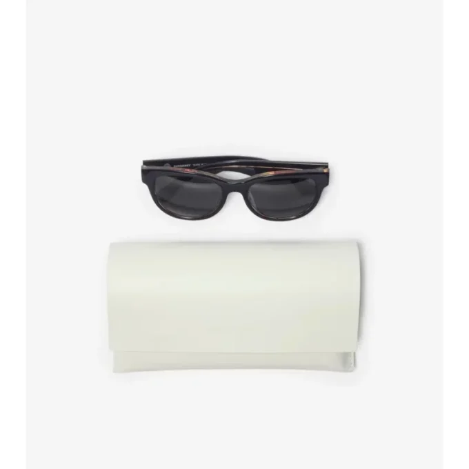 Gafas de sol redondas con estampado de cuadros