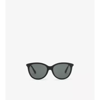 Gafas de sol redondas con estampado de cuadros tubulares 