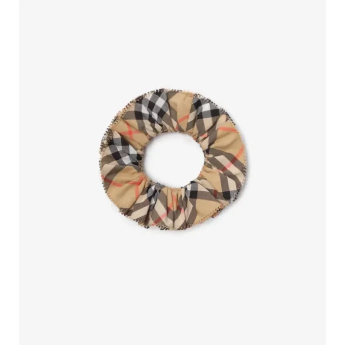 Goma para el pelo de algodón con estampado de cuadros