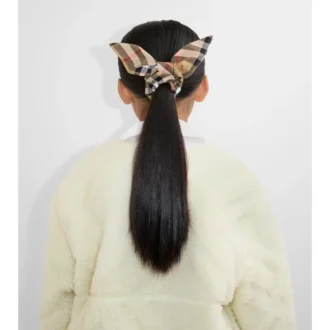 Goma para el pelo de algodón con estampado de cuadros