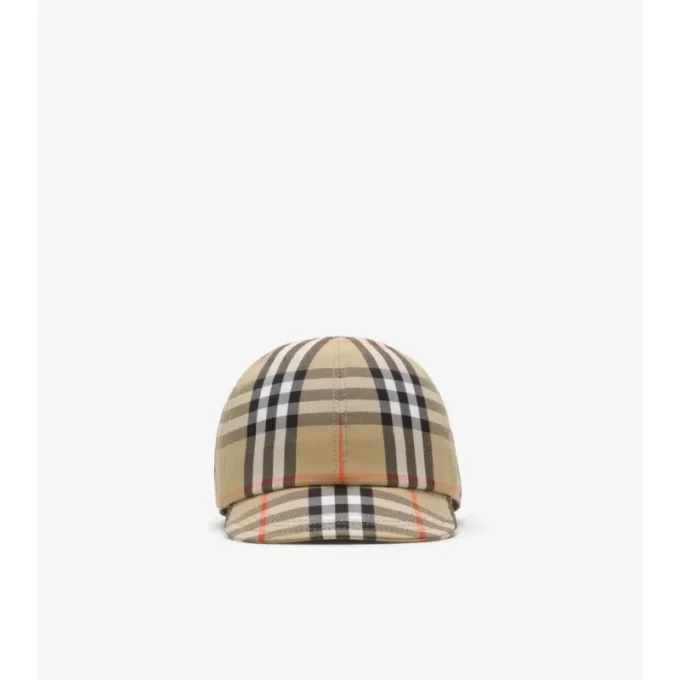 Gorra de béisbol de algodón con estampado de cuadros