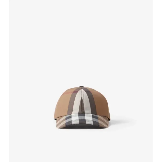 Gorra de béisbol de algodón con estampado de cuadros