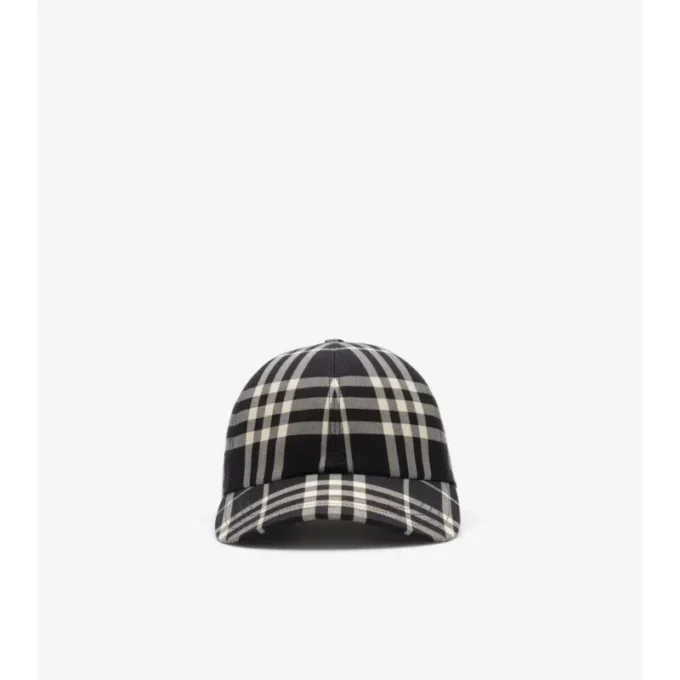 Gorra de béisbol de algodón con estampado de cuadros