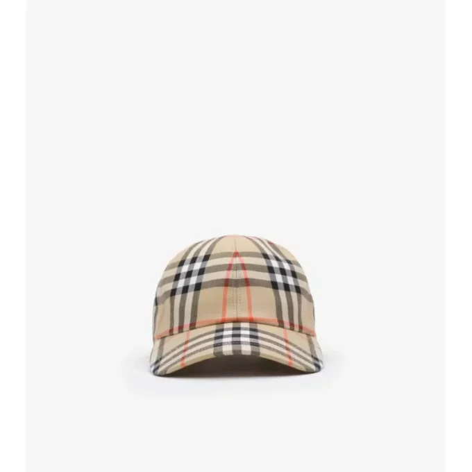 Gorra de béisbol de algodón con estampado de cuadros