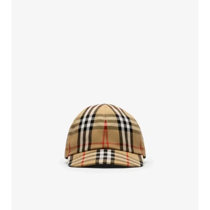 Gorra de béisbol de algodón con estampado de cuadros