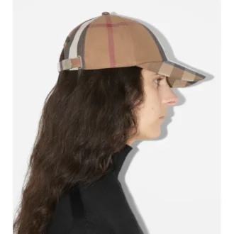 Gorra de béisbol de algodón con estampado de cuadros