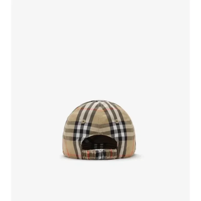 Gorra de béisbol de algodón con estampado de cuadros