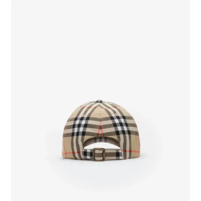 Gorra de béisbol de algodón con estampado de cuadros