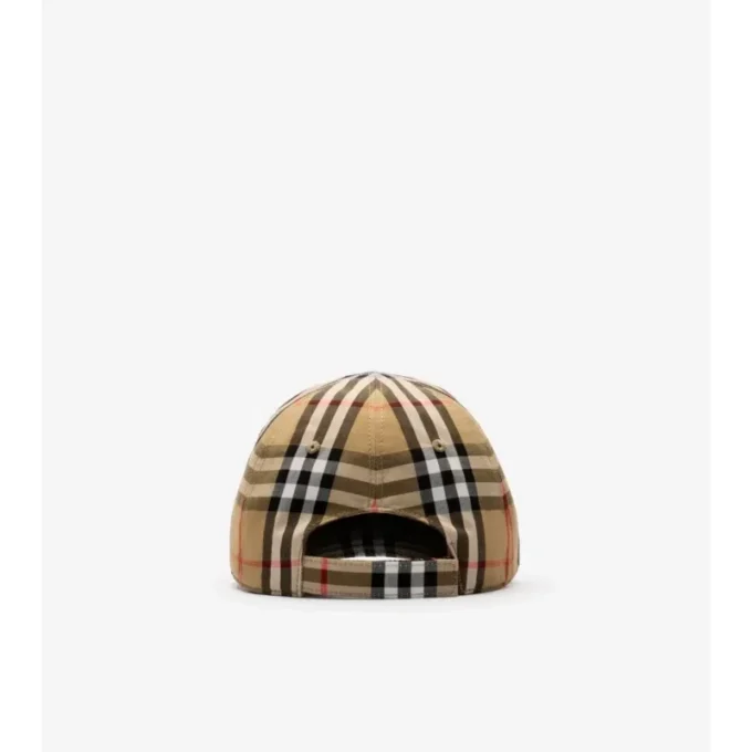 Gorra de béisbol de algodón con estampado de cuadros