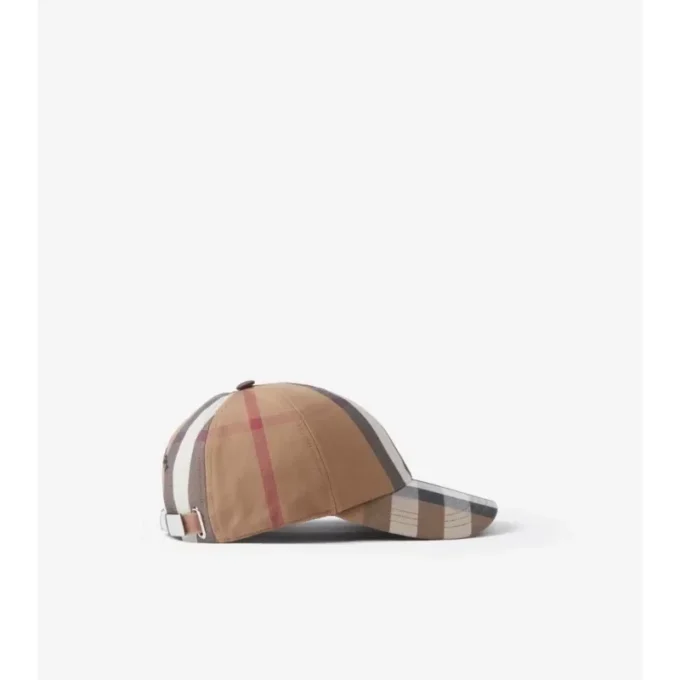 Gorra de béisbol de algodón con estampado de cuadros