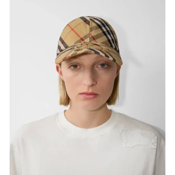 Gorra de béisbol de sarga con estampado de cuadros de EKD