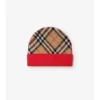 Gorro de lana con estampado de cuadros