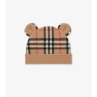 Gorro de lana y cachemira con estampado de cuadros