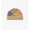 Gorro de mezcla de cachemira con estampado de cuadros