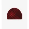 Gorro de mezcla de lana y mohair a cuadros