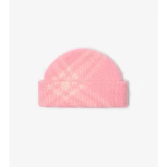 Gorro de mezcla de lana y mohair a cuadros