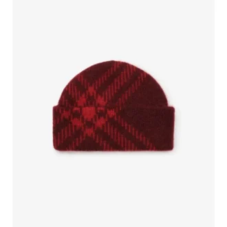Gorro de mezcla de lana y mohair a cuadros