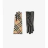 Guantes de lana y cachemira con estampado de cuadros