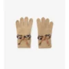 Guantes de lana y cachemira con lazo y estampado de cuadros