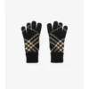 Guantes de mezcla de cachemira con estampado de cuadros