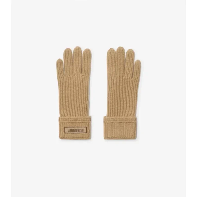Guantes de mezcla de lana con parche con el logotipo