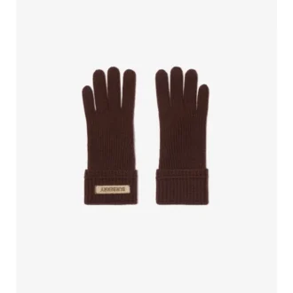 Guantes de mezcla de lana con parche con el logotipo