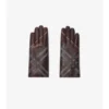 Guantes de piel con diseño de cuadros en intarsia