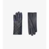 Guantes de piel con diseño de cuadros en intarsia