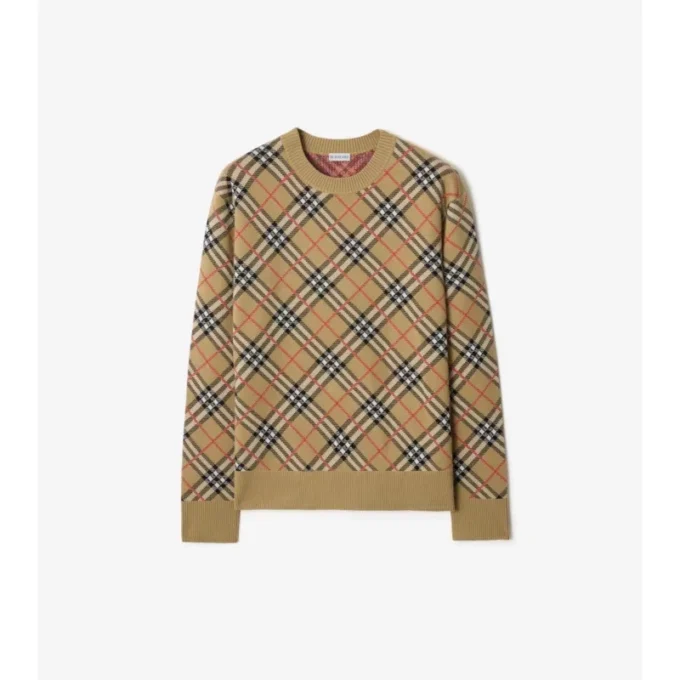 Jersey de algodón y lana a cuadros