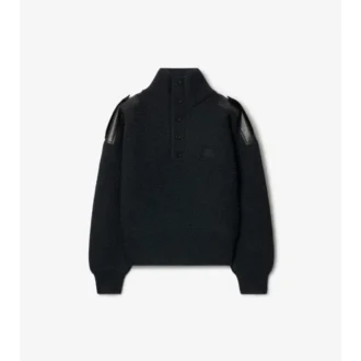 Jersey de lana con medio botonadura