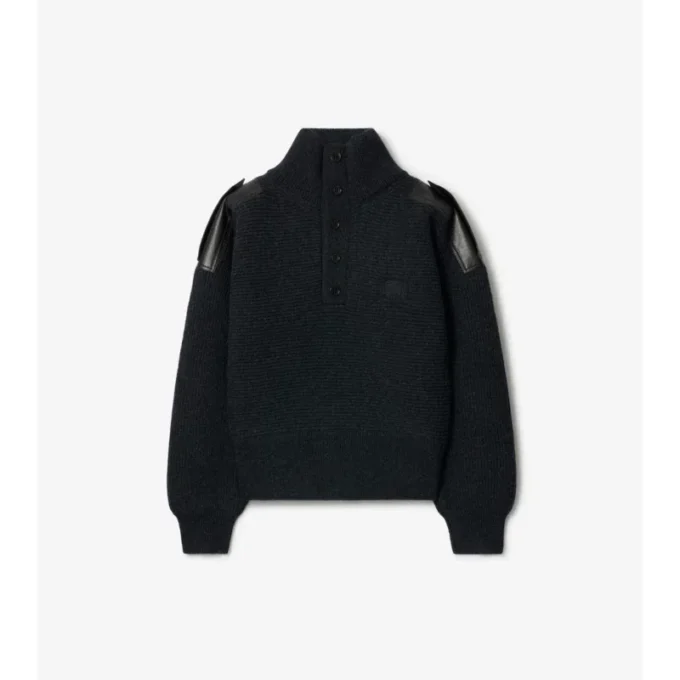Jersey de lana con medio botonadura