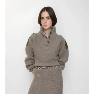 Jersey de lana con medio botonadura