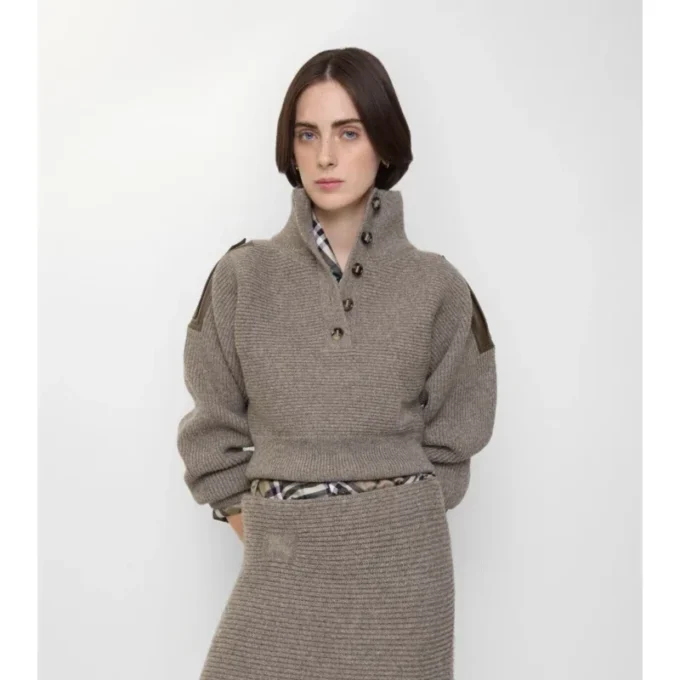 Jersey de lana con medio botonadura