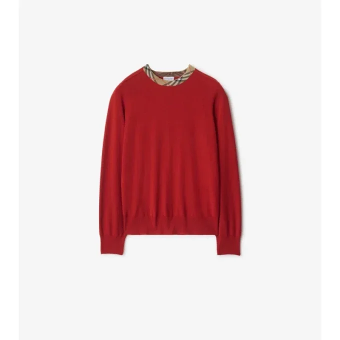 Jersey de lana con ribetes a cuadros