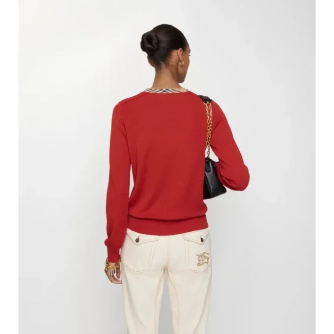 Jersey de lana con ribetes a cuadros