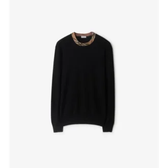 Jersey de lana con ribetes de cuadros