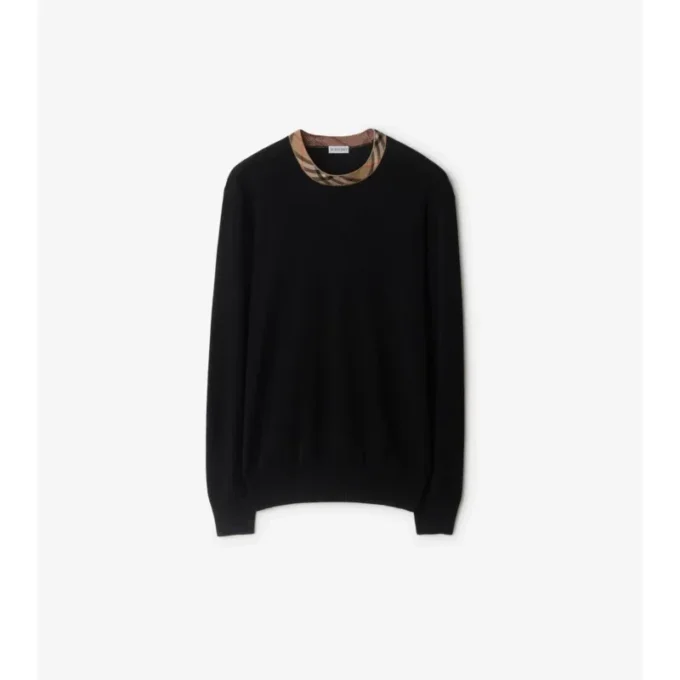 Jersey de lana con ribetes de cuadros