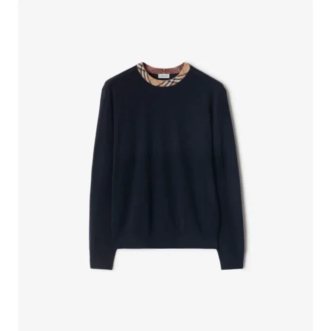 Jersey de lana con ribetes de cuadros