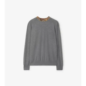 Jersey de lana con ribetes de cuadros