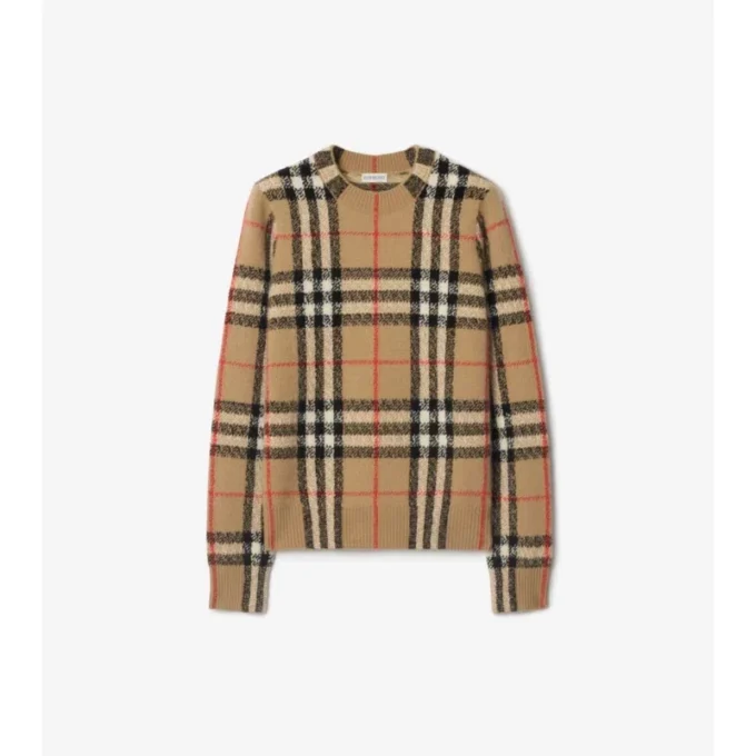 Jersey de lana de cachemira a cuadros