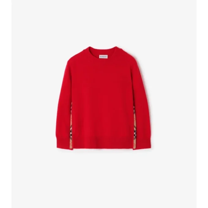 Jersey de lana y cachemira con parches de cuadros