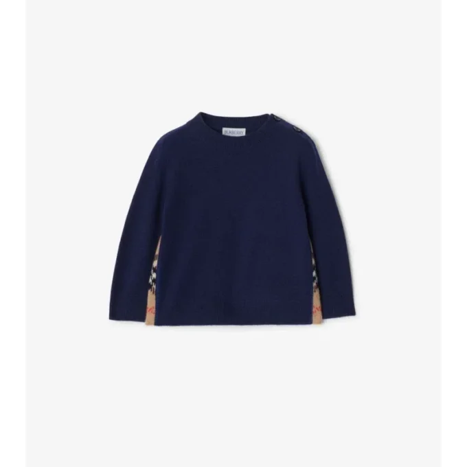 Jersey de lana y cachemira con parches de cuadros