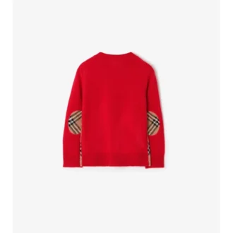Jersey de lana y cachemira con parches de cuadros