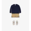 Jersey de lana y cachemira con parches de cuadros