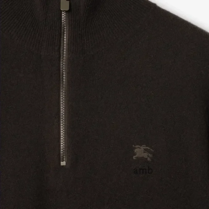 Jersey de mezcla de cachemira con media cremallera