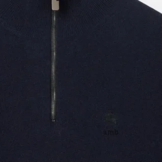 Jersey de mezcla de cachemira con media cremallera